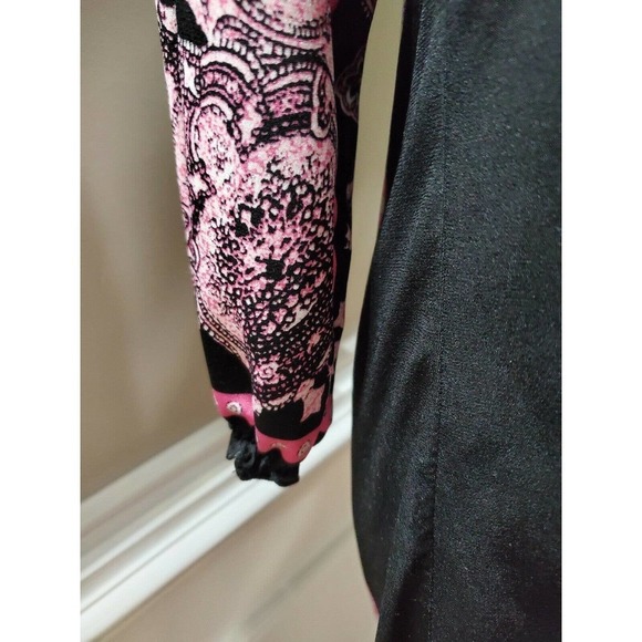 Madison Women's Multicolor Polyester Scoop Neck Long Sleeve Casual Shirt Size L - Picture 5 of 10